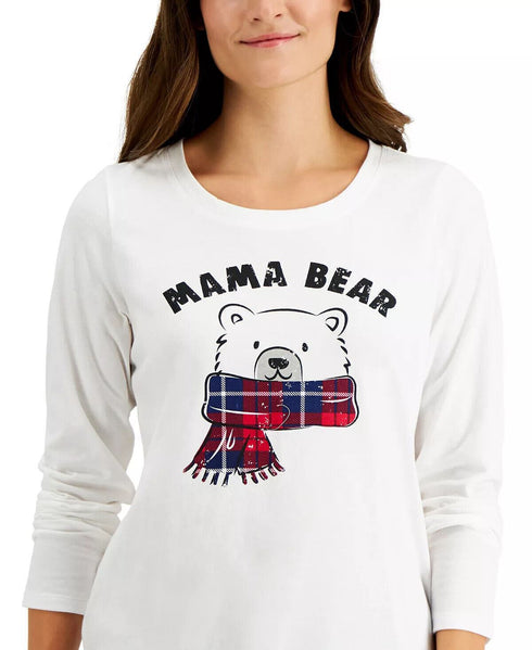 FAMILY PAJAMAS Women's Mama Bear Plaid Pajama Top Size Large